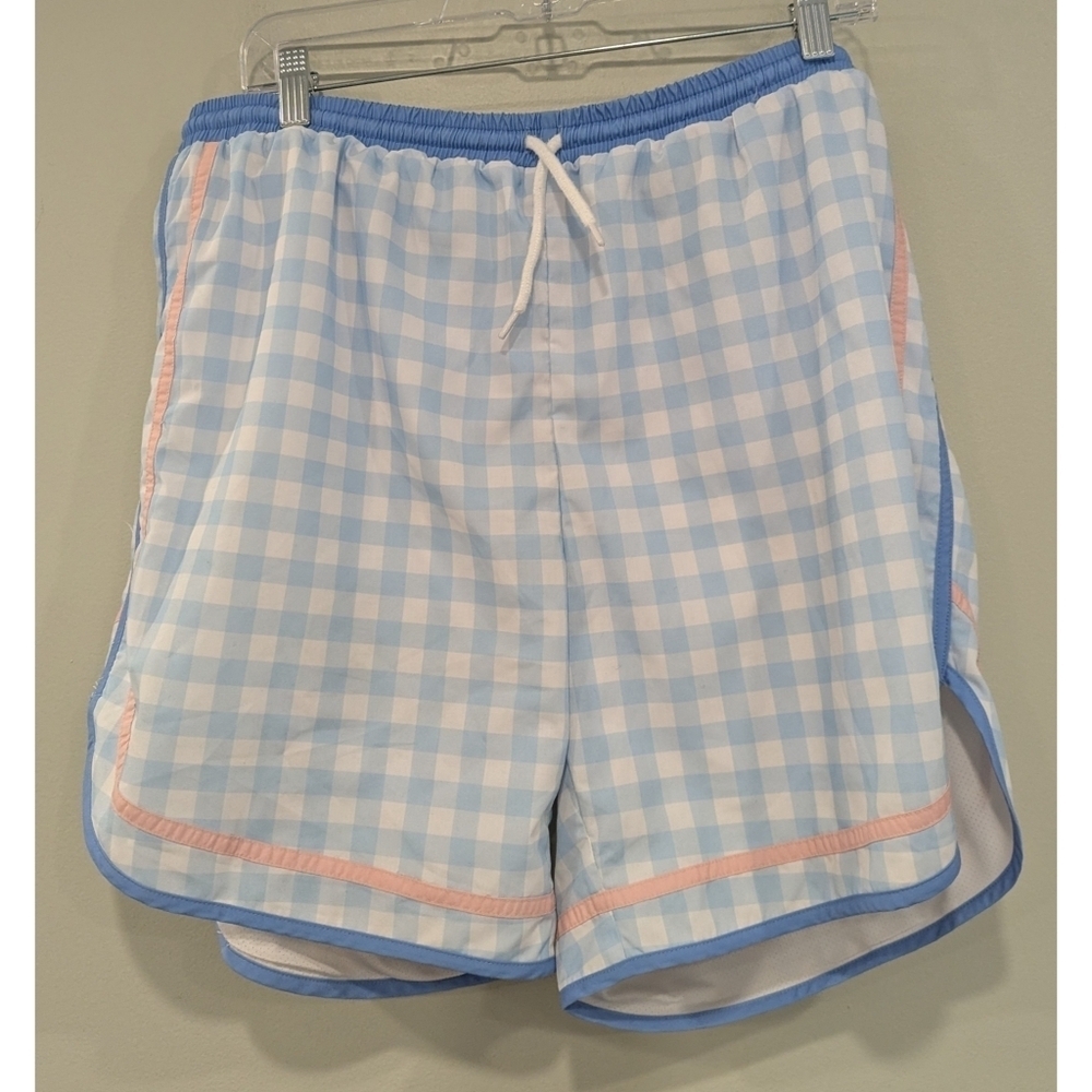 Busy Bees Smocks Gingham Mesh Lines Swim Trunks Size XL